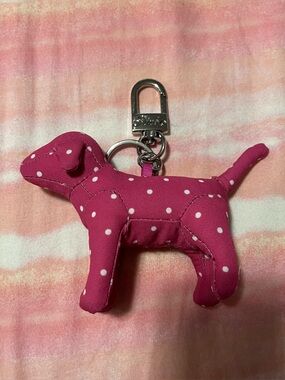 Victoria's Secret PINK Polka Dot Dog Keychain